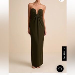 Lulu's Olive Strapless Maxi Dress